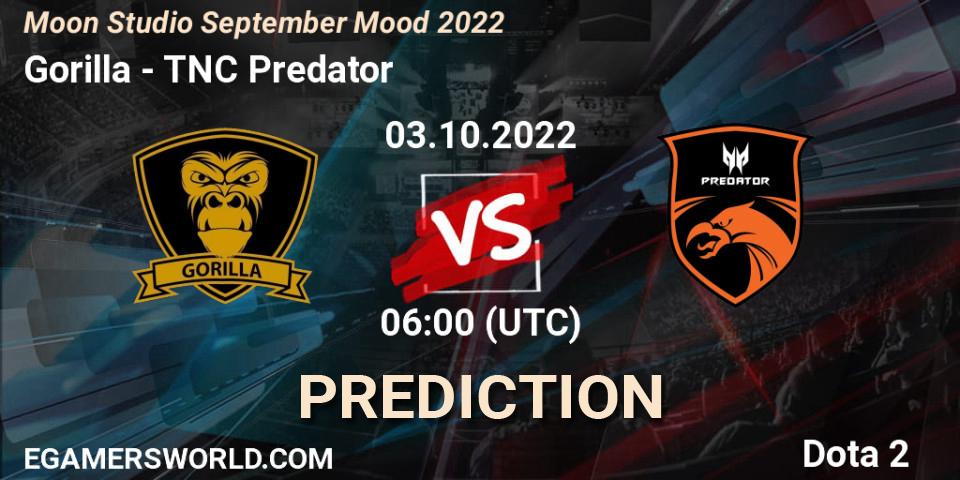 Gorilla vs TNC Predator: Match Prediction. 03.10.22, Dota 2, Moon Studio September Mood 2022