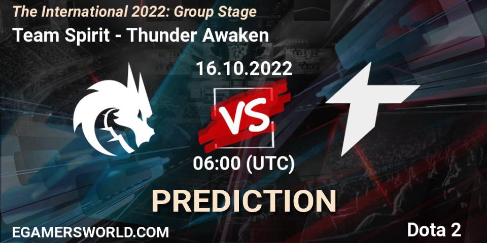 Team Spirit vs Thunder Awaken: Match Prediction. 16.10.22, Dota 2, The International 2022: Group Stage