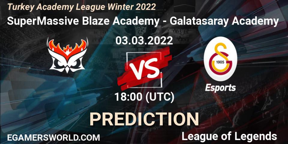 SuperMassive Blaze Academy vs Galatasaray Academy: Match Prediction. 03.03.2022 at 18:15, LoL, Turkey Academy League Winter 2022