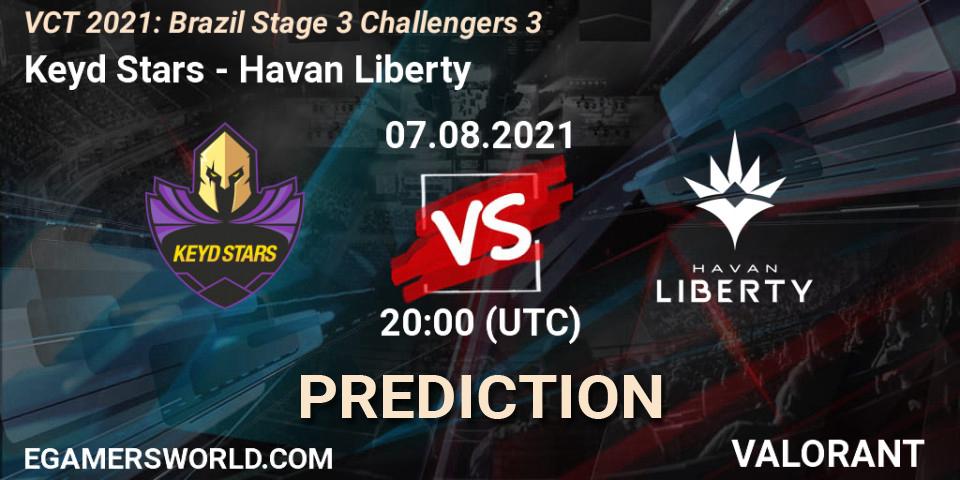 Keyd Stars vs Havan Liberty: Match Prediction. 07.08.2021 at 20:00, VALORANT, VCT 2021: Brazil Stage 3 Challengers 3