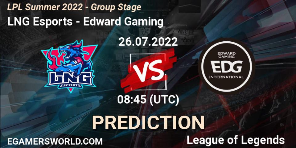 LNG Esports vs Edward Gaming: Match Prediction. 26.07.22, LoL, LPL Summer 2022 - Group Stage