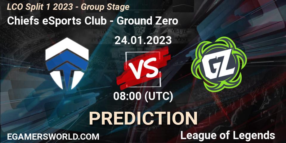 Chiefs eSports Club vs Ground Zero: Match Prediction. 24.01.2023 at 08:00, LoL, LCO Split 1 2023 - Group Stage