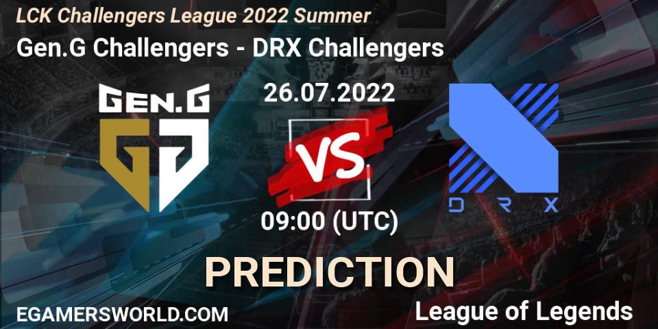 Gen.G Challengers vs DRX Challengers: Match Prediction. 26.07.2022 at 09:00, LoL, LCK Challengers League 2022 Summer