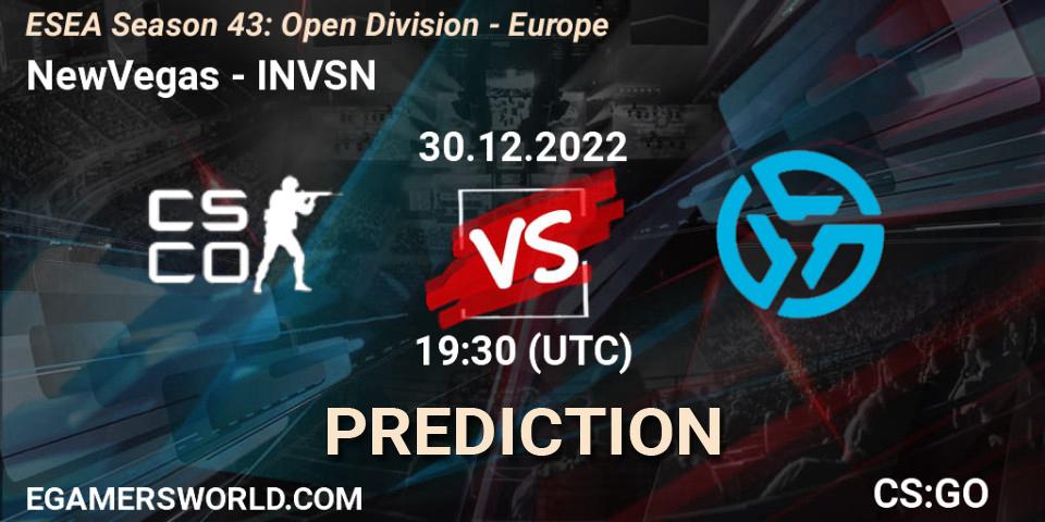 NewVegas vs INVSN: Match Prediction. 30.12.2022 at 19:30, Counter-Strike (CS2), ESEA Season 43: Open Division - Europe