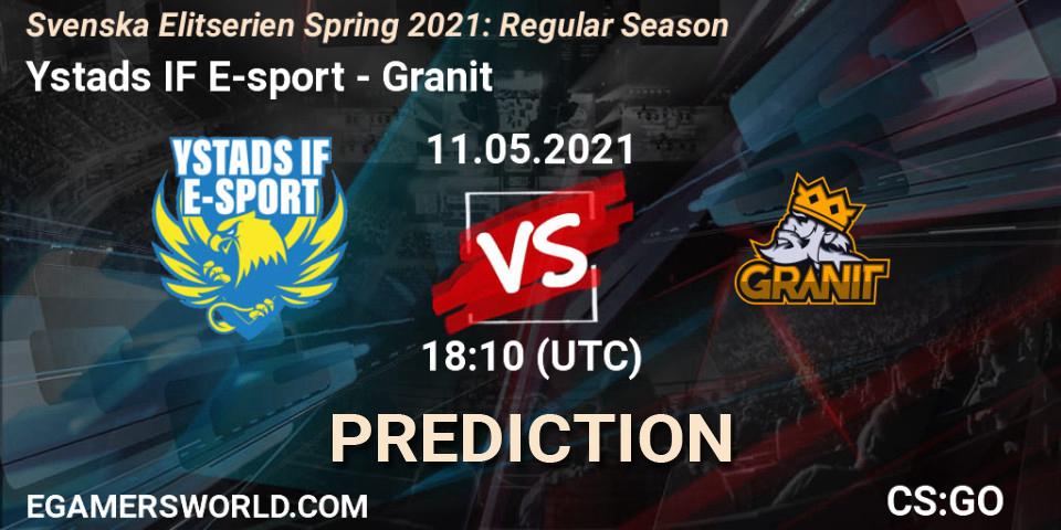 Ystads IF E-sport vs Granit: Match Prediction. 11.05.21, CS2 (CS:GO), Svenska Elitserien Spring 2021: Regular Season