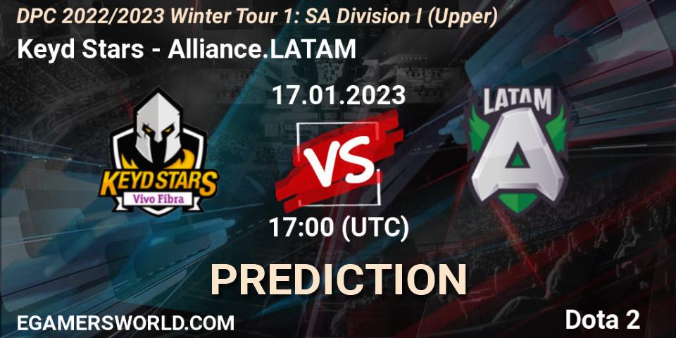 Keyd Stars vs Alliance.LATAM: Match Prediction. 17.01.23, Dota 2, DPC 2022/2023 Winter Tour 1: SA Division I (Upper) 