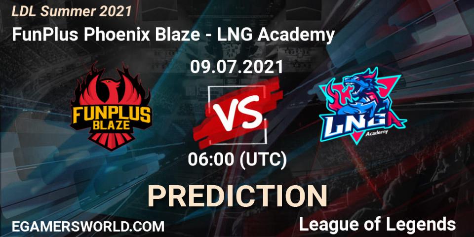 FunPlus Phoenix Blaze vs LNG Academy: Match Prediction. 09.07.2021 at 06:00, LoL, LDL Summer 2021