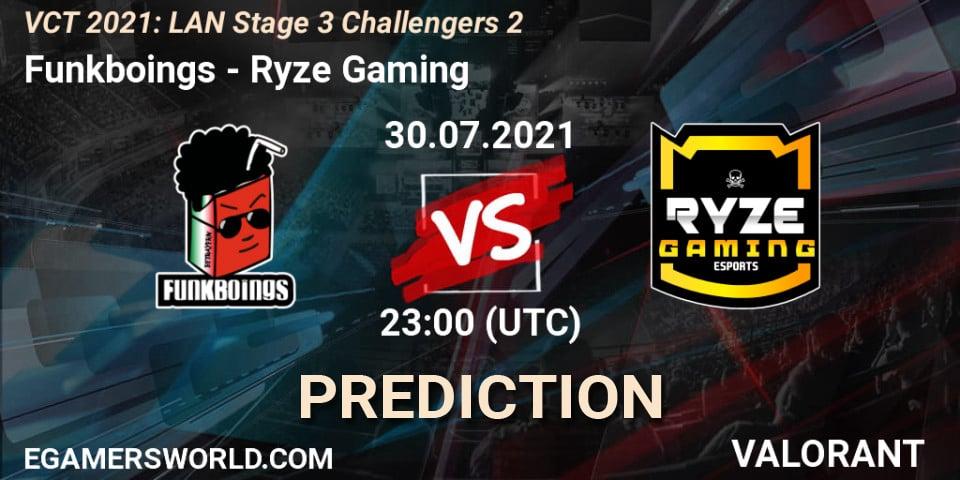 Funkboings vs Ryze Gaming: Match Prediction. 30.07.2021 at 23:00, VALORANT, VCT 2021: LAN Stage 3 Challengers 2