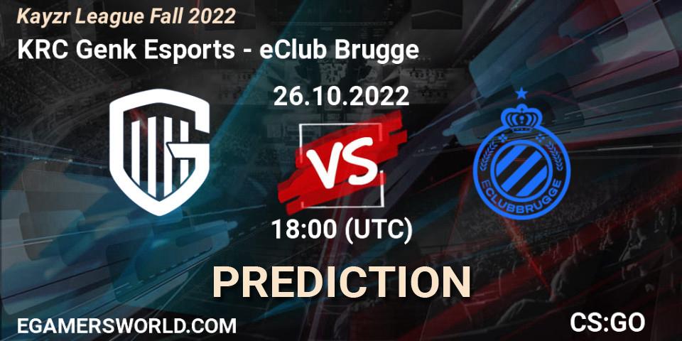 KRC Genk Esports vs eClub Brugge: Match Prediction. 26.10.22, CS2 (CS:GO), Kayzr League Fall 2022