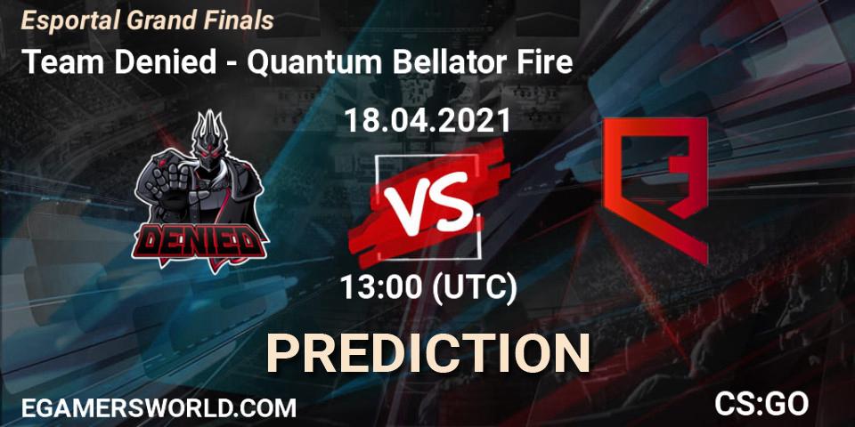Team Denied vs Quantum Bellator Fire: Match Prediction. 18.04.21, CS2 (CS:GO), Esportal Grand Finals