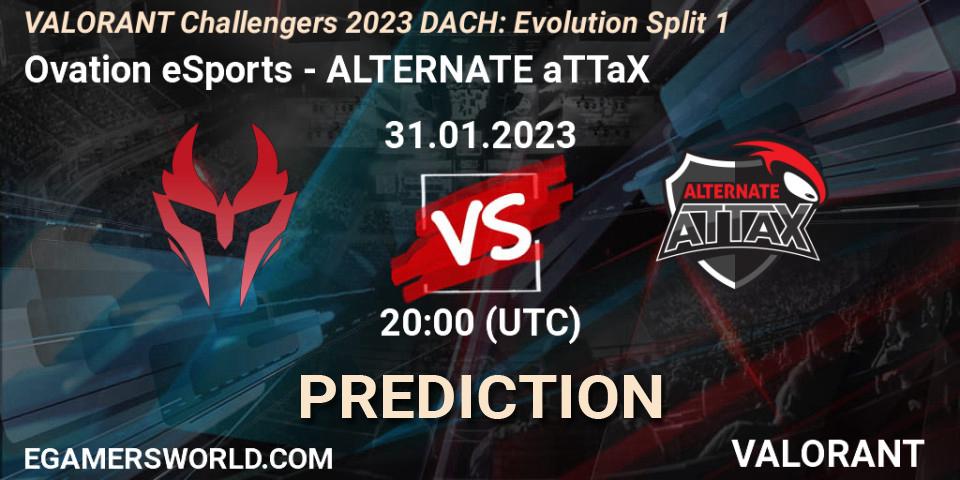 Ovation eSports vs ALTERNATE aTTaX: Match Prediction. 31.01.23, VALORANT, VALORANT Challengers 2023 DACH: Evolution Split 1