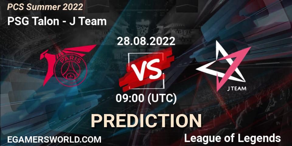 PSG Talon vs J Team: Match Prediction. 28.08.2022 at 09:00, LoL, PCS Summer 2022