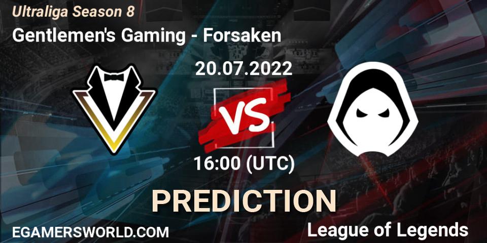 Gentlemen's Gaming vs Forsaken: Match Prediction. 20.07.2022 at 16:00, LoL, Ultraliga Season 8