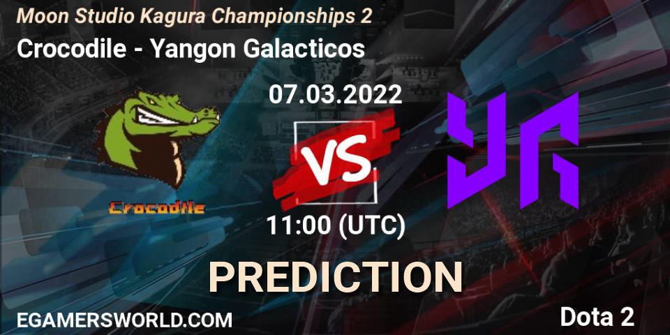Crocodile vs Yangon Galacticos: Match Prediction. 07.03.2022 at 12:36, Dota 2, Moon Studio Kagura Championships 2