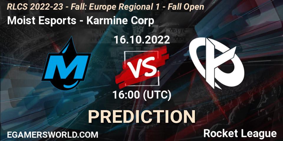 Moist Esports vs Karmine Corp: Match Prediction. 16.10.2022 at 15:50, Rocket League, RLCS 2022-23 - Fall: Europe Regional 1 - Fall Open
