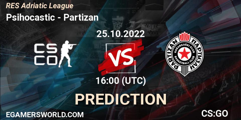 Psihocastic vs Partizan: Match Prediction. 25.10.2022 at 16:00, Counter-Strike (CS2), RES Adriatic League