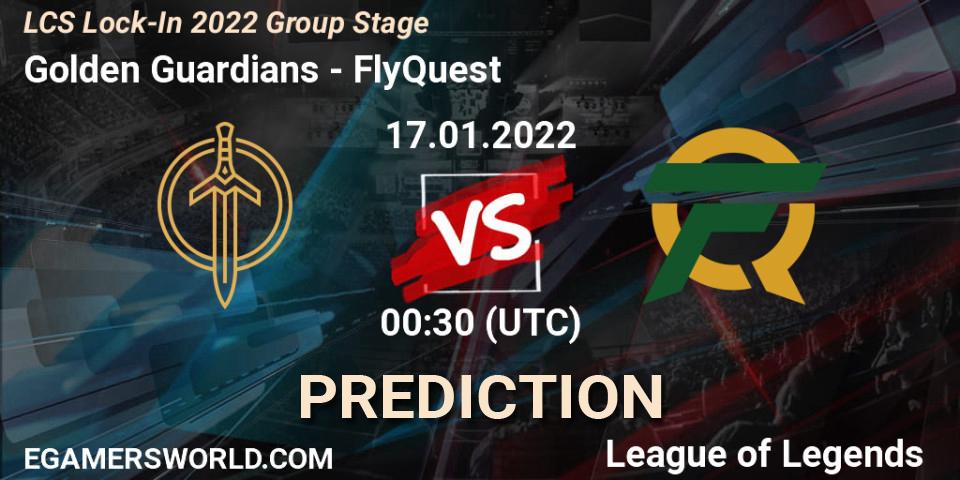 Golden Guardians vs FlyQuest: Match Prediction. 17.01.2022 at 00:30, LoL, LCS Lock-In 2022 Group Stage