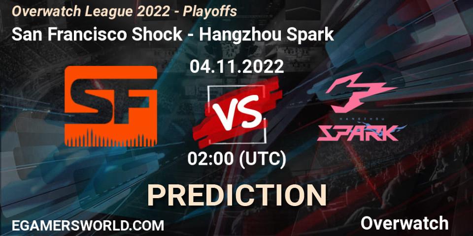San Francisco Shock vs Hangzhou Spark: Match Prediction. 04.11.2022 at 02:00, Overwatch, Overwatch League 2022 - Playoffs