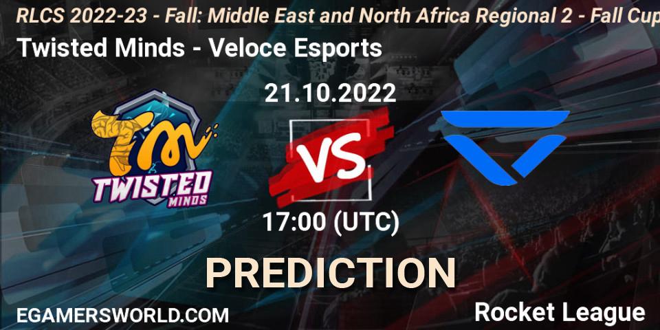Twisted Minds vs Veloce Esports: Match Prediction. 21.10.22, Rocket League, RLCS 2022-23 - Fall: Middle East and North Africa Regional 2 - Fall Cup