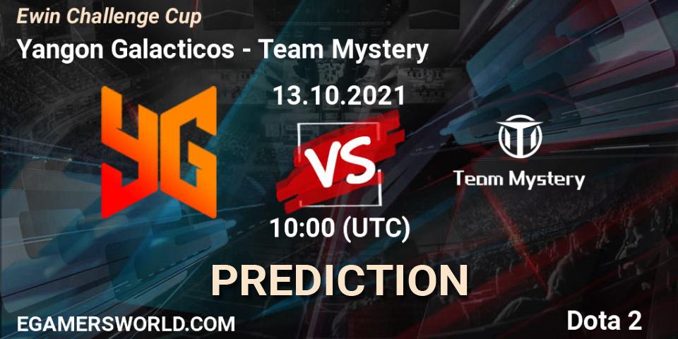 Yangon Galacticos vs Team Mystery: Match Prediction. 13.10.2021 at 09:42, Dota 2, Ewin Challenge Cup
