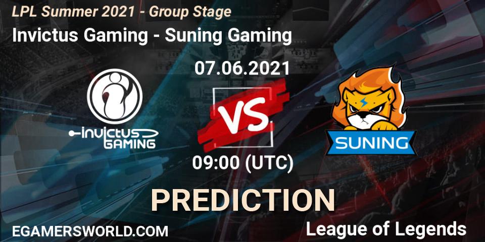 Invictus Gaming vs Suning Gaming: Match Prediction. 07.06.21, LoL, LPL Summer 2021 - Group Stage