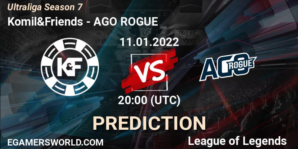 Komil&Friends vs AGO ROGUE: Match Prediction. 11.01.2022 at 20:00, LoL, Ultraliga Season 7
