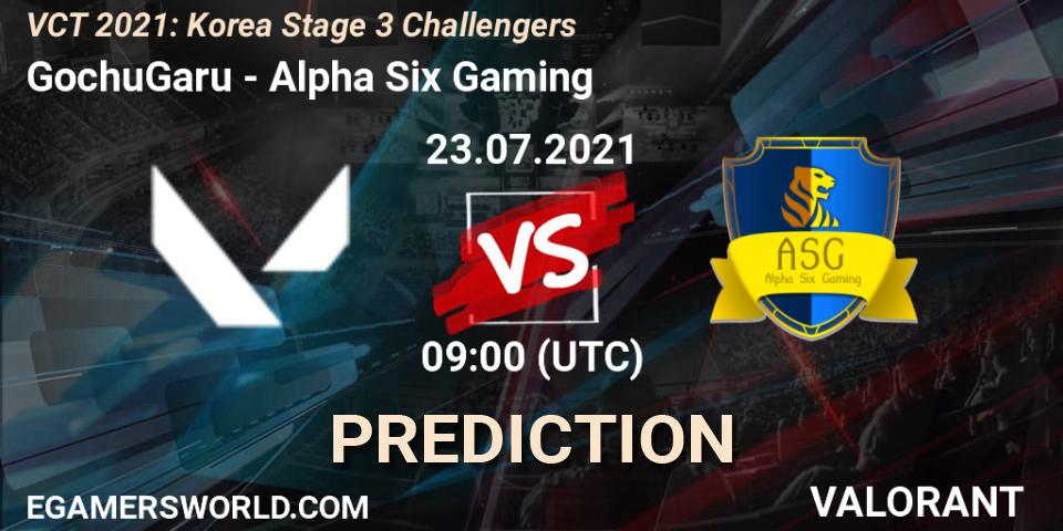 GochuGaru vs Alpha Six Gaming: Match Prediction. 23.07.2021 at 09:00, VALORANT, VCT 2021: Korea Stage 3 Challengers