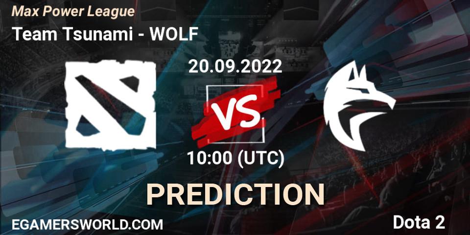 Team Tsunami vs WOLF: Match Prediction. 20.09.22, Dota 2, Max Power League
