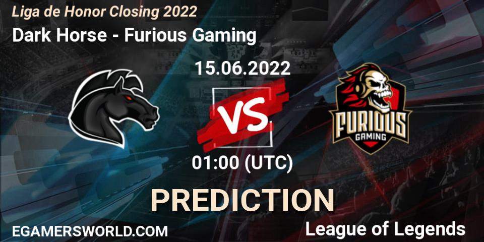 Dark Horse vs Furious Gaming: Match Prediction. 15.06.22, LoL, Liga de Honor Closing 2022