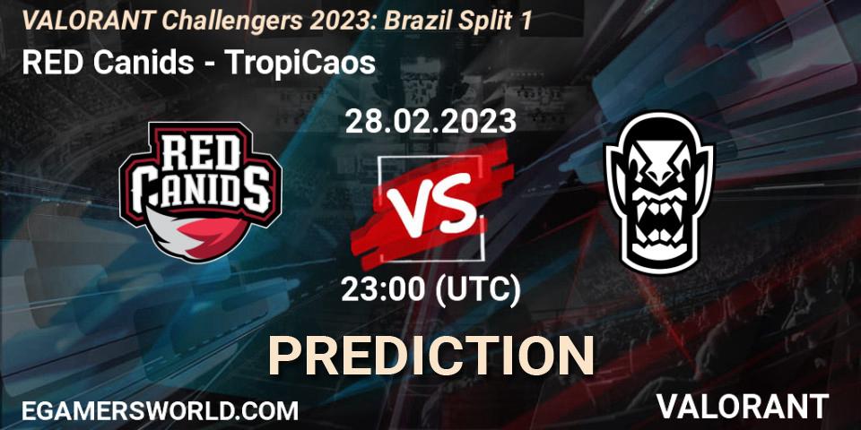 RED Canids vs TropiCaos: Match Prediction. 01.03.2023 at 23:00, VALORANT, VALORANT Challengers 2023: Brazil Split 1