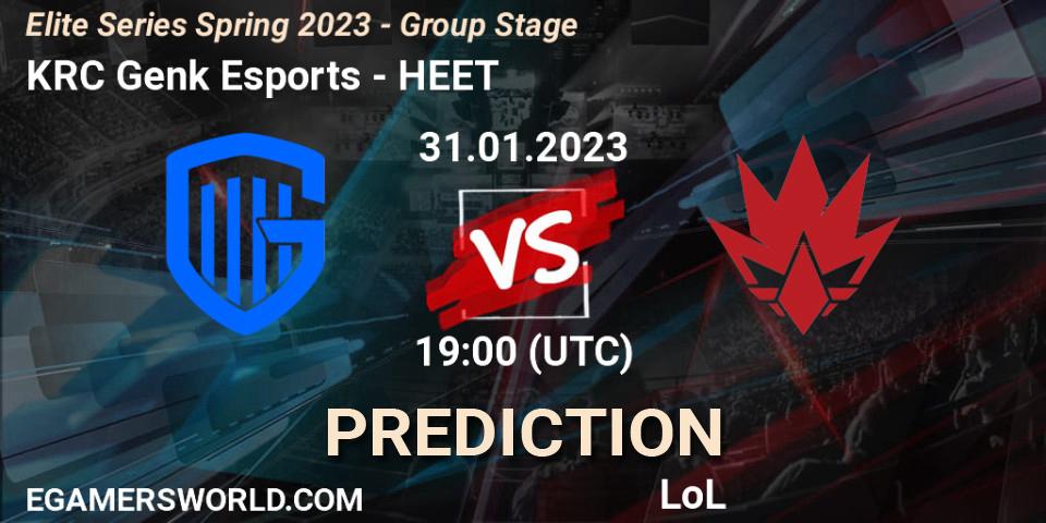 KRC Genk Esports vs HEET: Match Prediction. 31.01.23, LoL, Elite Series Spring 2023 - Group Stage