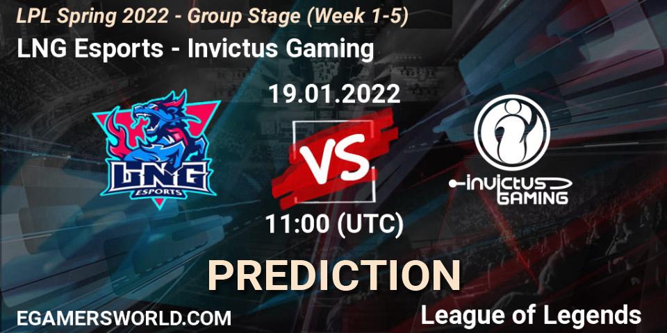 LNG Esports vs Invictus Gaming: Match Prediction. 19.01.22, LoL, LPL Spring 2022 - Group Stage (Week 1-5)