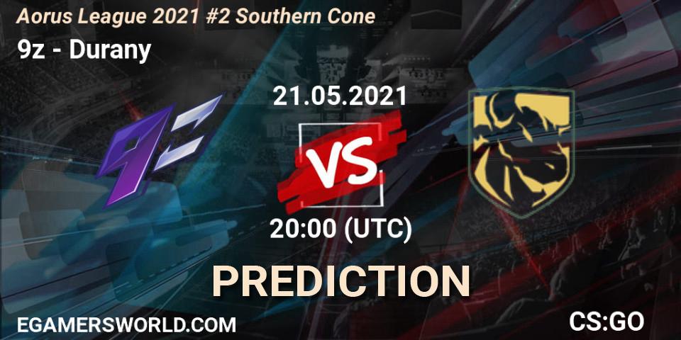 9z vs Durany: Match Prediction. 21.05.2021 at 20:00, Counter-Strike (CS2), Aorus League 2021 #2 Southern Cone
