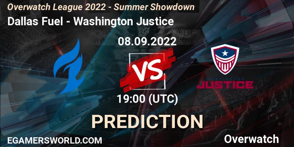 Dallas Fuel vs Washington Justice: Match Prediction. 08.09.2022 at 19:00, Overwatch, Overwatch League 2022 - Summer Showdown