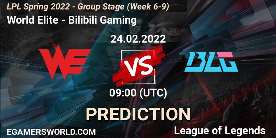 World Elite vs Bilibili Gaming: Match Prediction. 24.02.22, LoL, LPL Spring 2022 - Group Stage (Week 6-9)