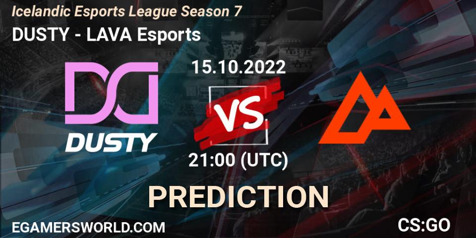 DUSTY vs LAVA Esports: Match Prediction. 15.10.2022 at 21:00, Counter-Strike (CS2), Icelandic Esports League Season 7