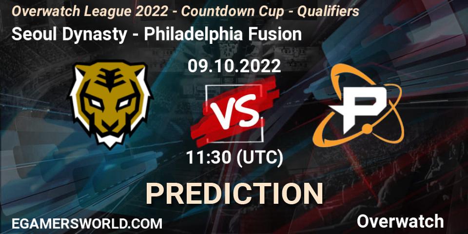Seoul Dynasty vs Philadelphia Fusion: Match Prediction. 09.10.22, Overwatch, Overwatch League 2022 - Countdown Cup - Qualifiers