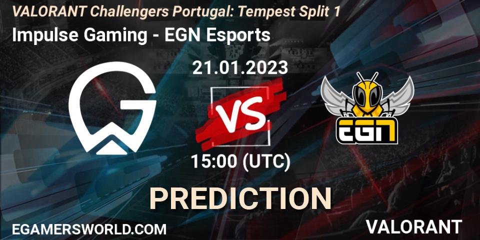 Impulse Gaming vs EGN Esports: Match Prediction. 21.01.2023 at 15:00, VALORANT, VALORANT Challengers 2023 Portugal: Tempest Split 1