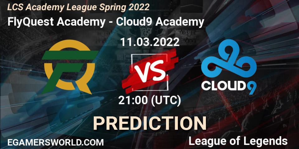 FlyQuest Academy vs Cloud9 Academy: Match Prediction. 11.03.22, LoL, LCS Academy League Spring 2022