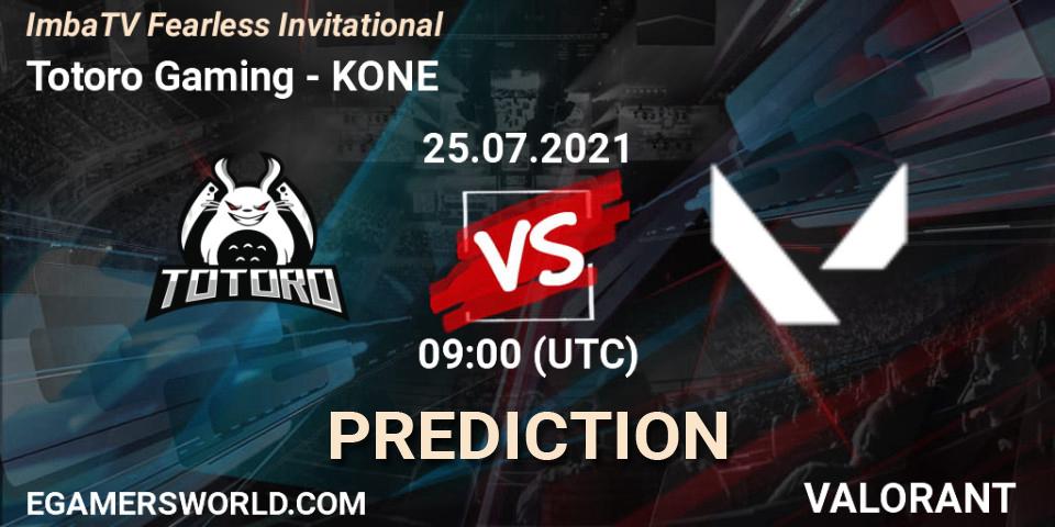 Totoro Gaming vs KONE: Match Prediction. 25.07.2021 at 09:00, VALORANT, ImbaTV Fearless Invitational