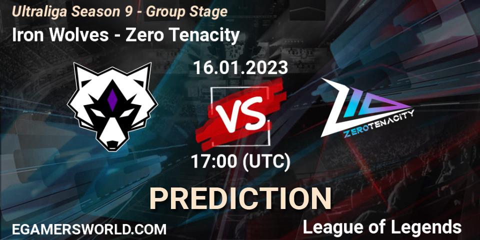 Iron Wolves vs Zero Tenacity: Match Prediction. 16.01.2023 at 17:00, LoL, Ultraliga Season 9 - Group Stage
