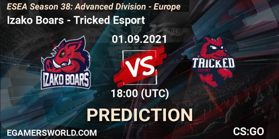 Izako Boars vs Tricked Esport: Match Prediction. 01.09.2021 at 18:00, Counter-Strike (CS2), ESEA Season 38: Advanced Division - Europe