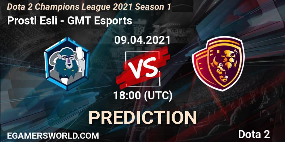 Prosti Esli vs GMT Esports: Match Prediction. 09.04.2021 at 18:00, Dota 2, Dota 2 Champions League 2021 Season 1