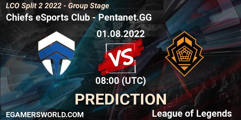 Chiefs eSports Club vs Pentanet.GG: Match Prediction. 01.08.22, LoL, LCO Split 2 2022 - Group Stage