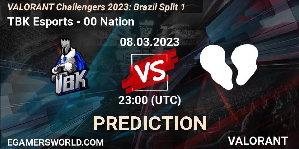 TBK Esports vs 00 Nation: Match Prediction. 08.03.23, VALORANT, VALORANT Challengers 2023: Brazil Split 1