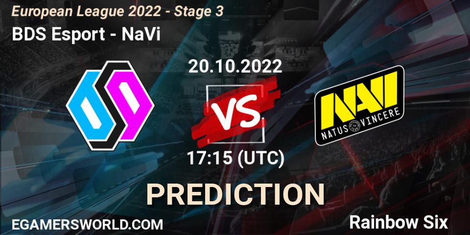 BDS Esport vs NaVi: Match Prediction. 20.10.22, Rainbow Six, European League 2022 - Stage 3