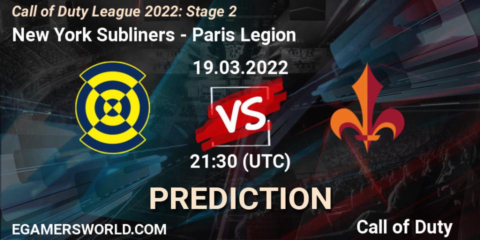New York Subliners vs Paris Legion: Match Prediction. 19.03.22, Call of Duty, Call of Duty League 2022: Stage 2