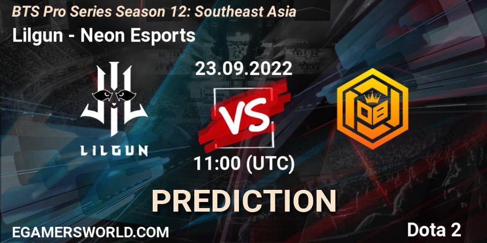 Lilgun vs Neon Esports: Match Prediction. 23.09.22, Dota 2, BTS Pro Series Season 12: Southeast Asia