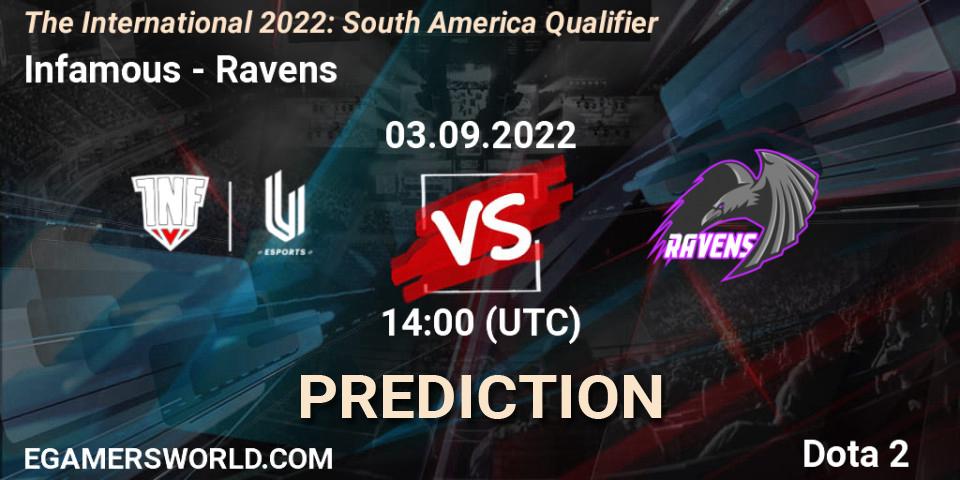 Infamous vs Ravens: Match Prediction. 03.09.2022 at 14:46, Dota 2, The International 2022: South America Qualifier