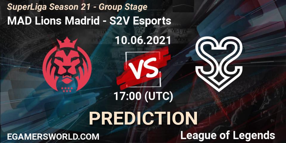MAD Lions Madrid vs S2V Esports: Match Prediction. 10.06.21, LoL, SuperLiga Season 21 - Group Stage 